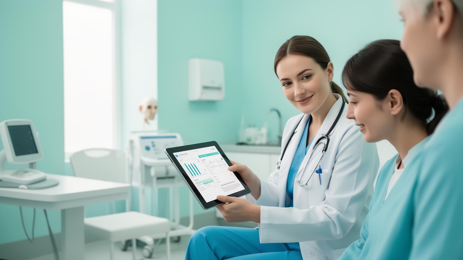 Medical professionals reviewing a patient's healthcare costs